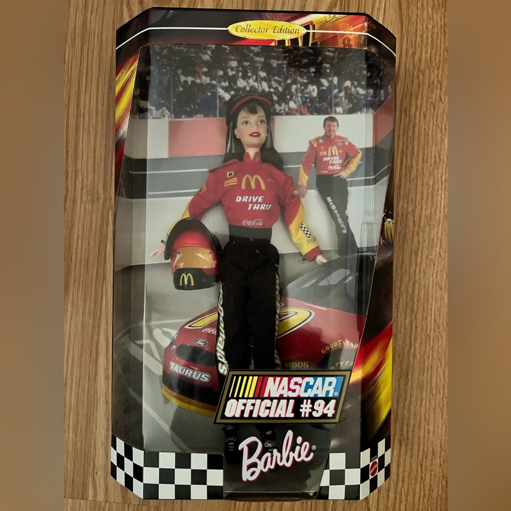 NIB/NRFP Collector Edition: NASCAR Official #94 Barbie doll (McDonald’s)
